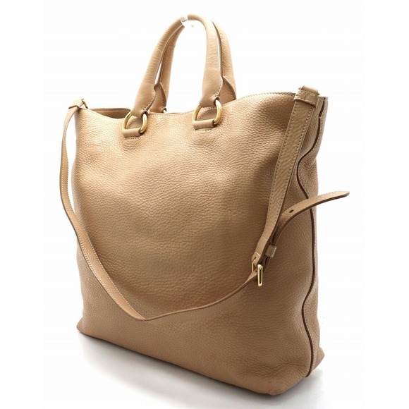 Prada Bag Handbag Leather Tote Brown 2WAY - Picture 1 of 9